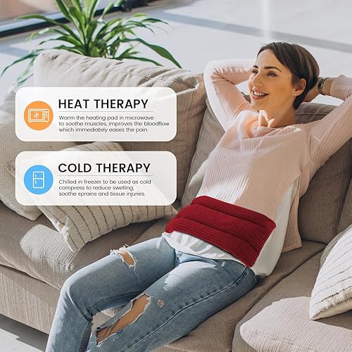 Miniatura 5 de Almohadilla térmica para microondas de 6 x 12 pulgadas, mini microondas, bolsa de frijol para microondas para cuello y hombros, almohada de calor