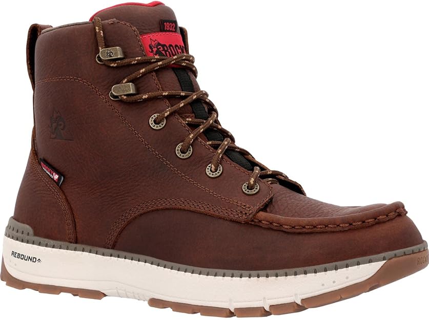 Amazon.com | ROCKY Rebound Wedge Waterproof Composite Toe Work Boot, Tobacco, Size 9(M) | Industrial & Construction Boots