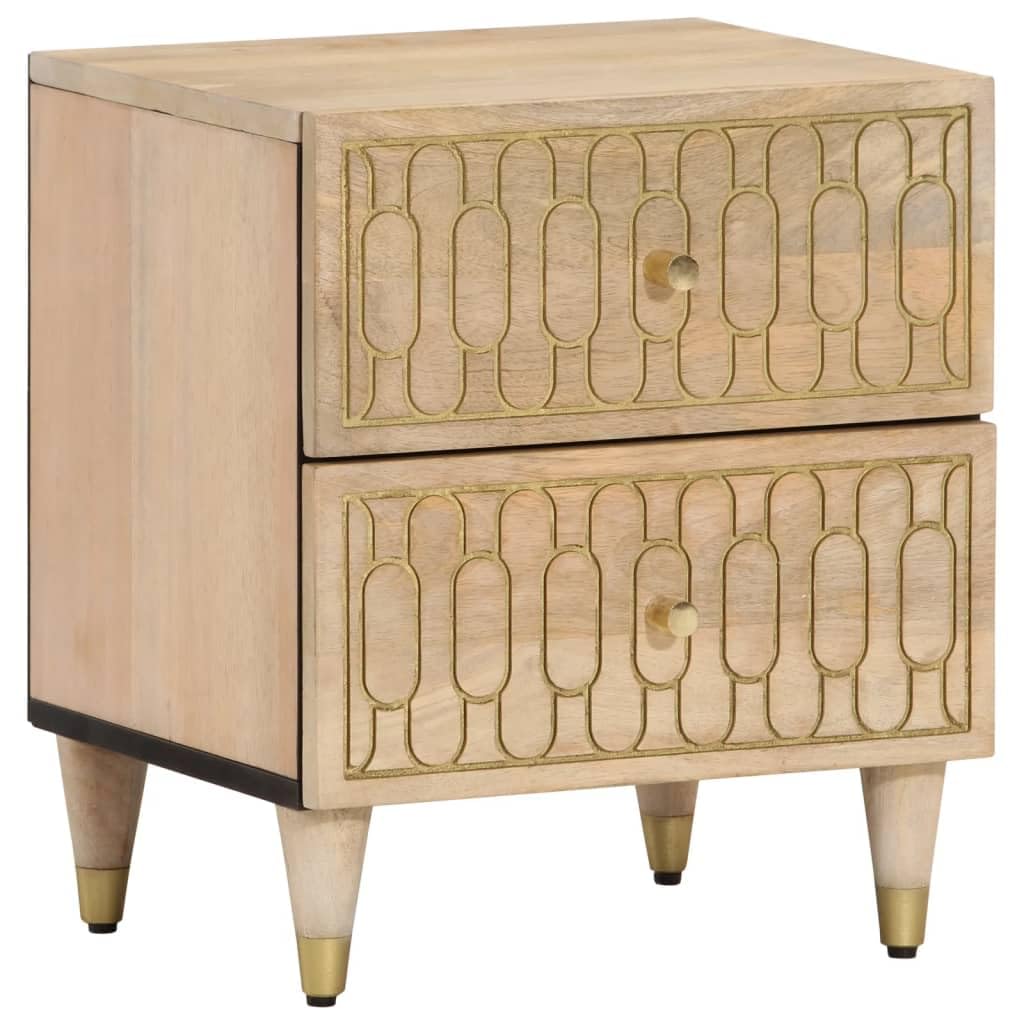 Table de chevet bois manguier massif table de nuit rustique lot de 2