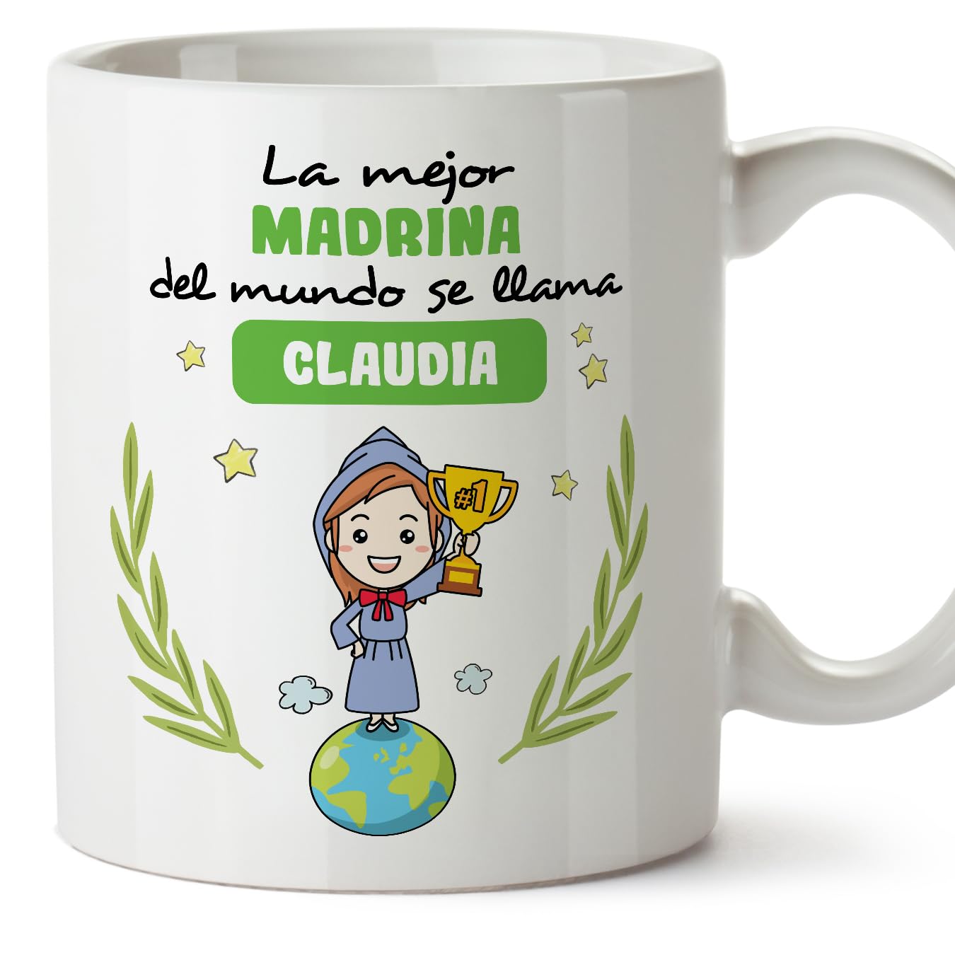 MUGFFINS Tazas Personalizadas para MADRINA - En Español - Eres Mejor del Mundo - 11 oz / 330 ml - Regalo personalizable original y divertido