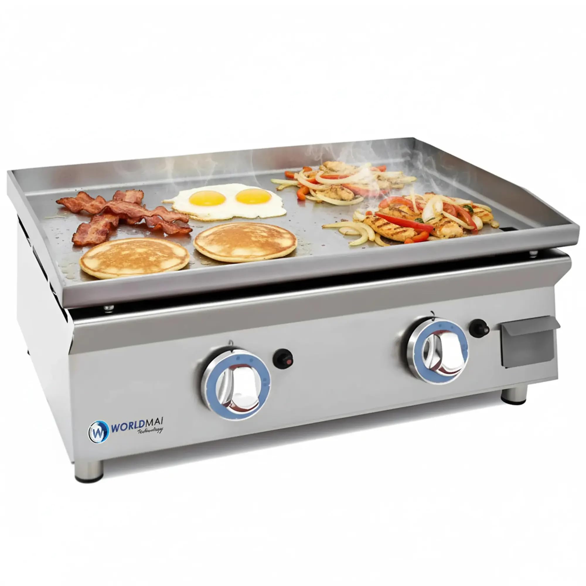 MBH - Plancha LUX WORLDMAI a Gas Profesional de 60 cm en Acero Laminado para Hostelería. Plancha con estructura de INOX para Cocina Industrial de Bar y Restaurante