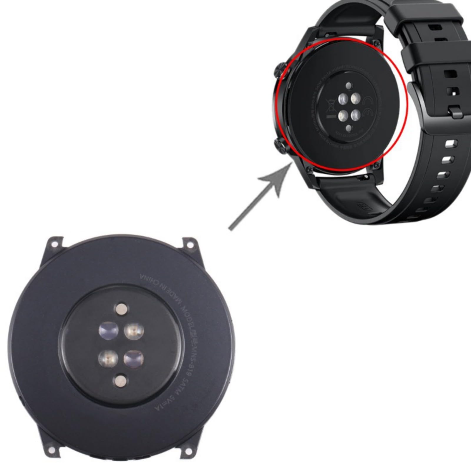 Coque arrière avec batterie pour montre intelligente 46 mm