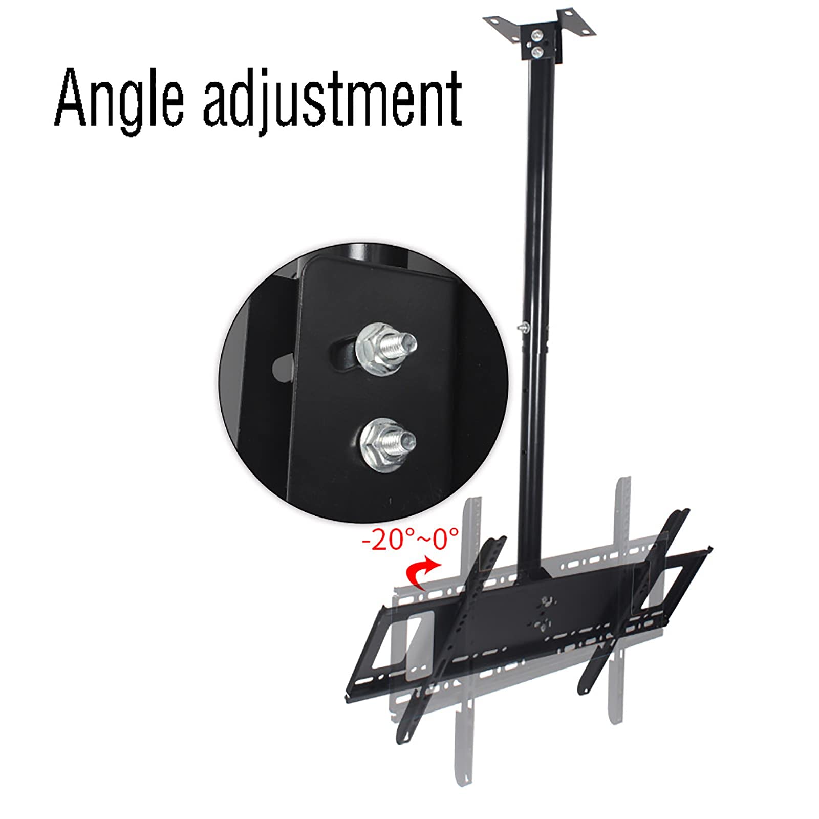 Supporto da soffitto per TV LCD a schermo piatto da 37-65 pollici, supporta fino a 39,9 kg, compatibile con staffa VESA 600 x 400 mm