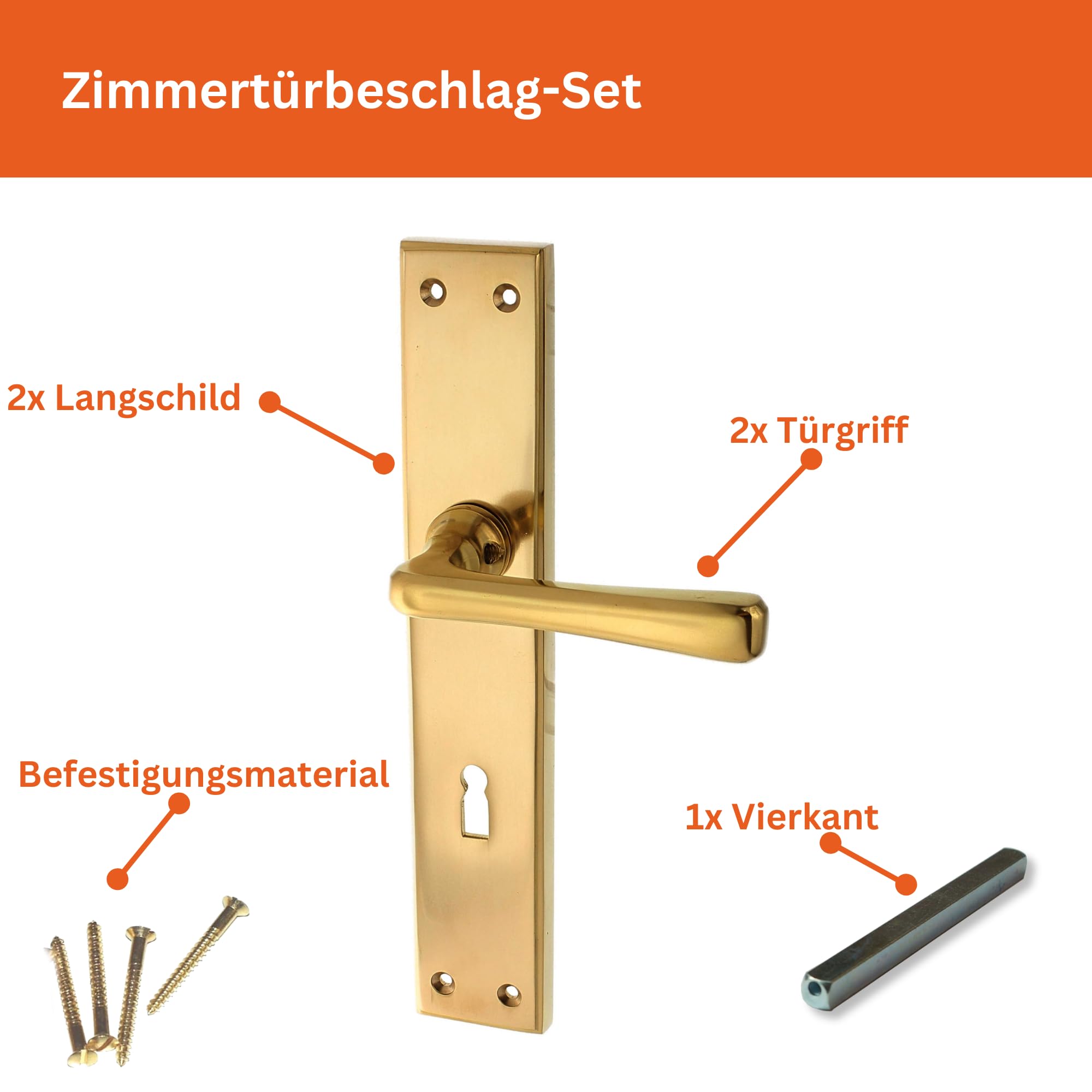 Ventano TÜRBESCHLAG Türgriffe antik – Türklinken Bunbart für Zimmertüren – Modell „Hartberg P“ | aus massivem Messing
