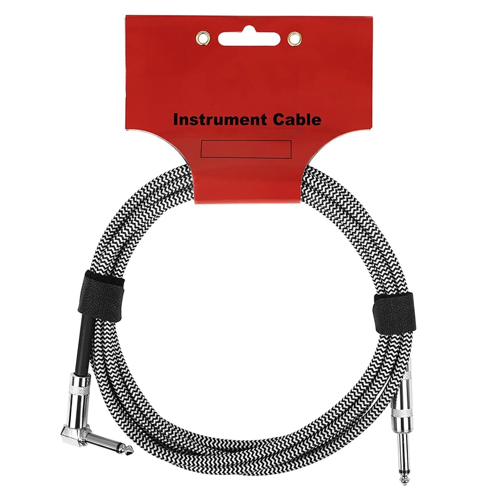 Cavo Audio Per Chitarra Cavi Per Chitarra Elettrica Da 300 Cm Linea Di Riduzione Del Rumore 6,35 Mm Intrecciati Schermati(White)