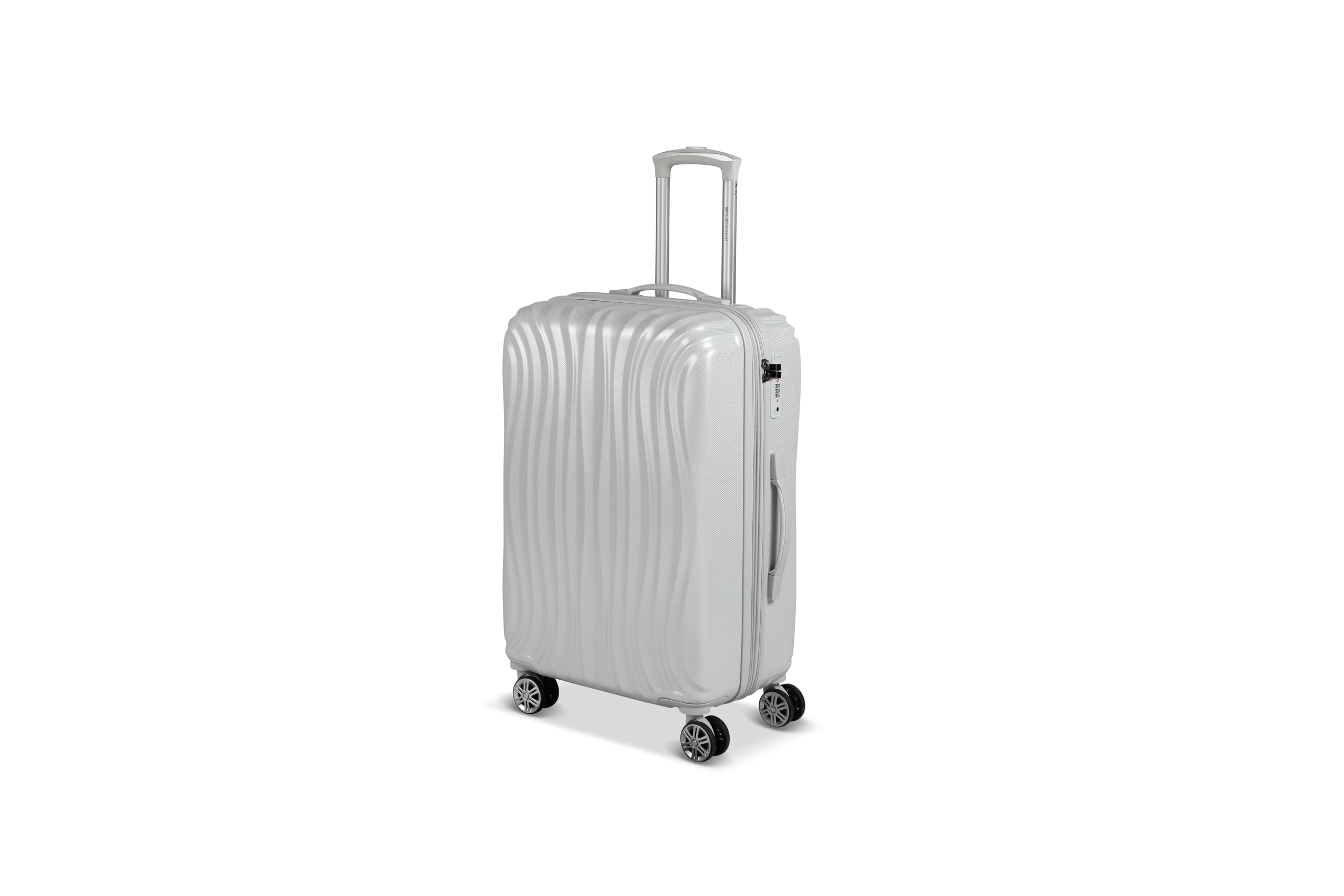 PLATINIUM Maleta en ABS+PC, blanco, medium, VALISE ABS+PC EXTENSIBLE CON 4 pares de ruedas dobles.