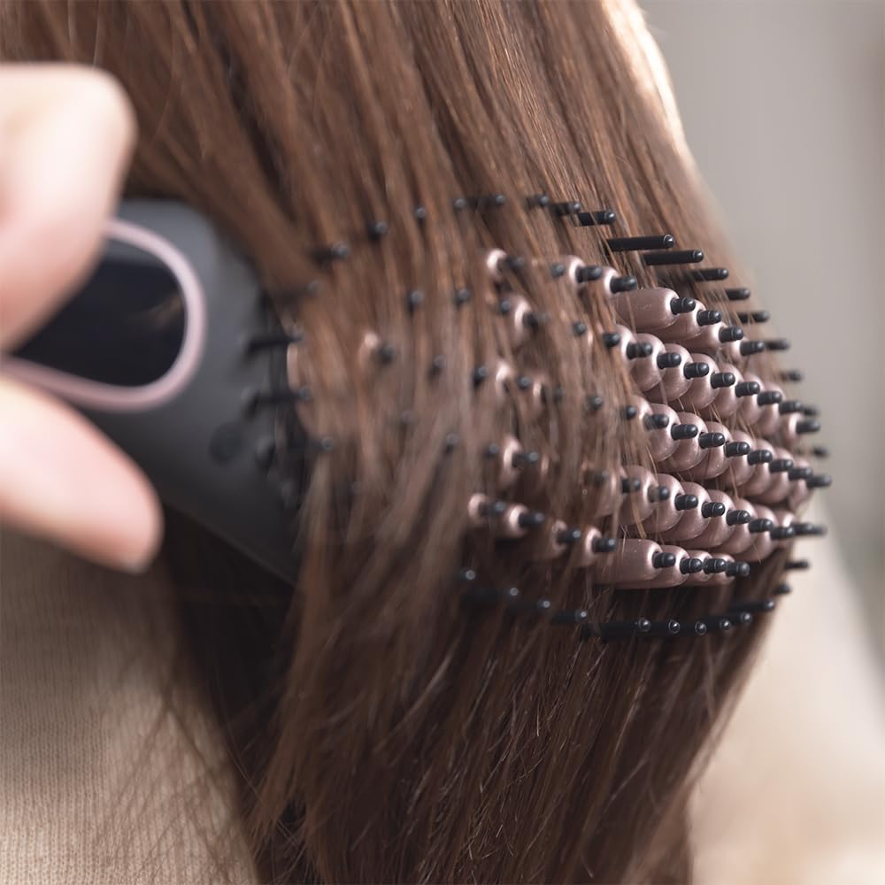 Cecotec Spazzola lisciante da viaggio InstantCare 400 Travel Brush, Rivestimento in ceramica, Temperatura massima 190º, Liscia senza togliere volume, Cavo 360º, Indicatori LED