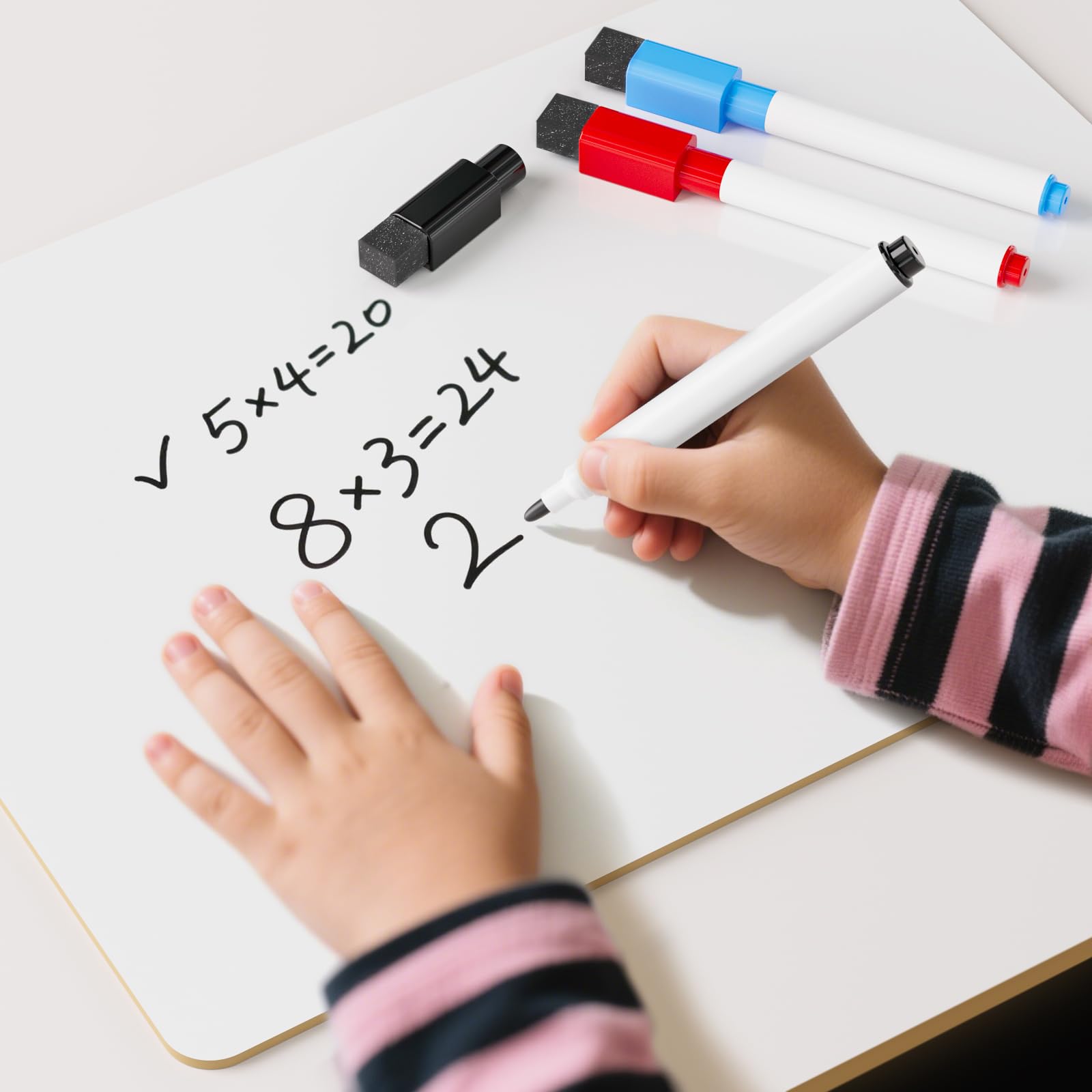 Nicpro A4 Pizarra Blanca, Pequeño Tablero Blanco 9 x 12 Pulgadas Tablero de Doble Cara con 3 Rotulador para alumno colegios, oficinas, Hogar