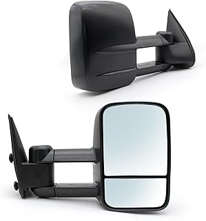 JZSUPER Towing Mirrors fit for 1999-2006 Chevy Silverado GMC Sierra 1500 2500 3500 Yukon XL Tahoe Suburban Avalanche Pickup Truck A Pair of Tow Mirror Black Cap