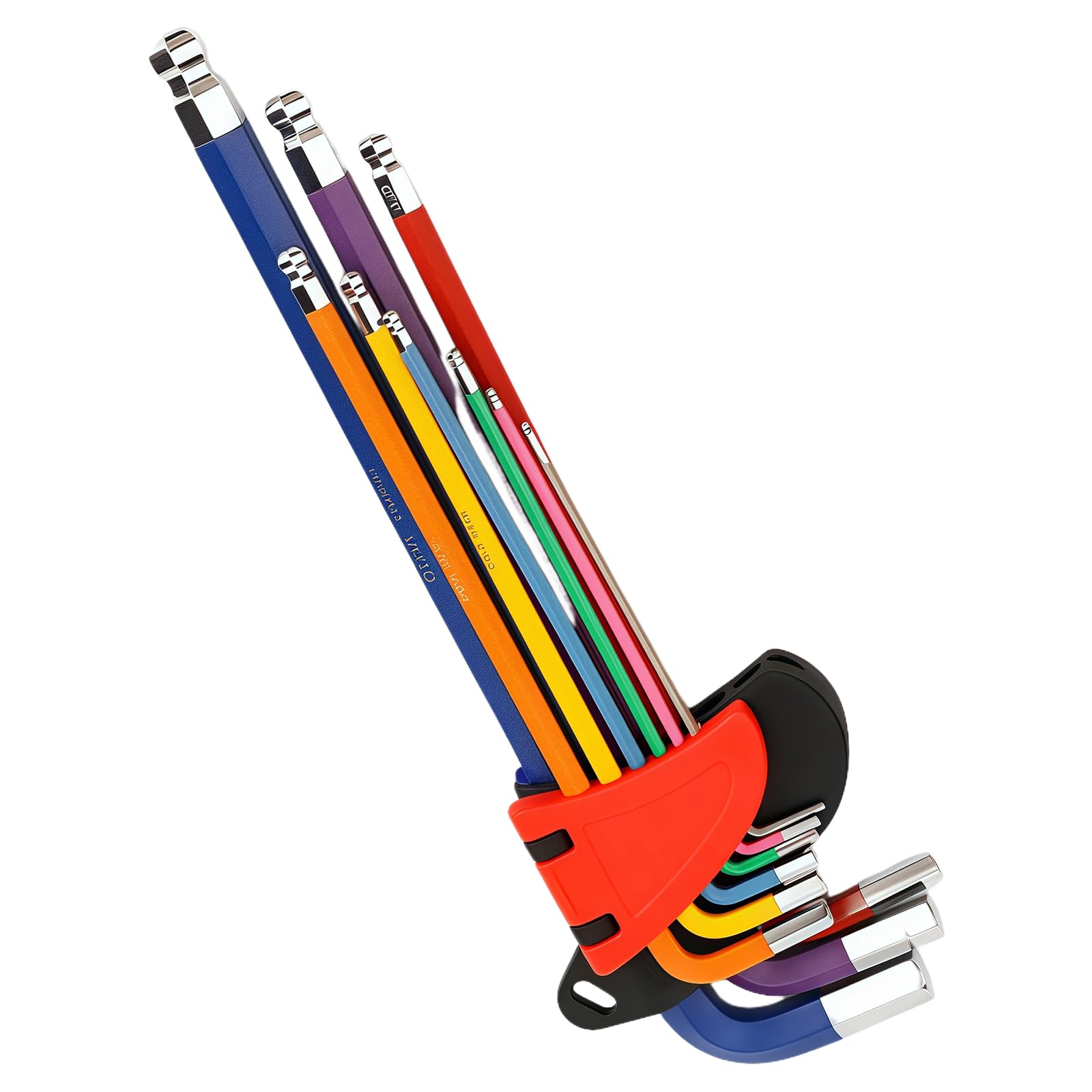 Msioytog Allen Wrench Hexagonal Set With Unique Color Coding Premium Alloy Steel Tool Enhancing Grip For Fastener Adjustments Color Coded Hexagonal