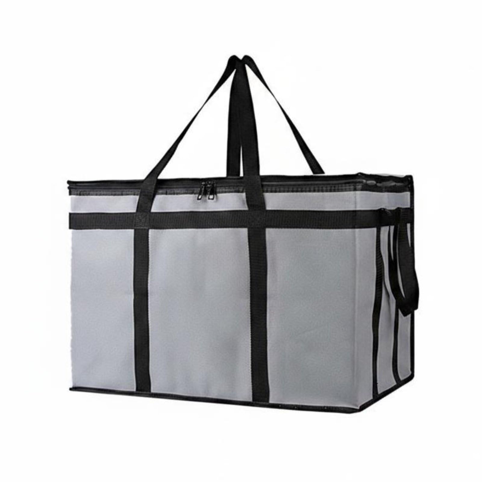 Qianly Bolso Térmico de Entrega Bolsa Isotérmica Bolso Refrigerado Contenedor de Comida Bolsa de Transporte con Exterior Antihumedad y Materiales Gruesos, Gris