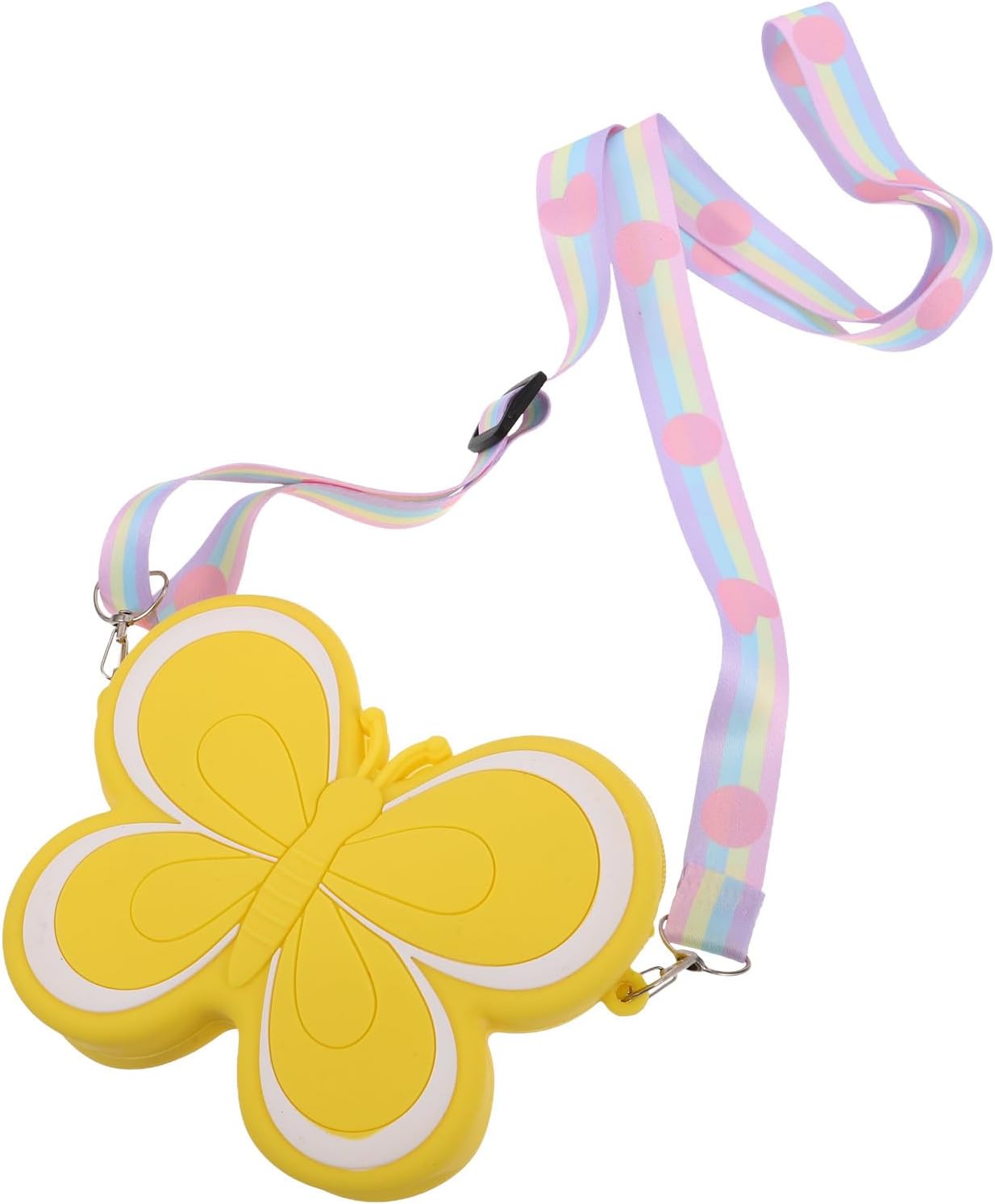 NOLITOY Silicone Butterfly Girl Purse Cute Coin Purse Crossbody Money Pouch Yellow ’s Small Wallet
