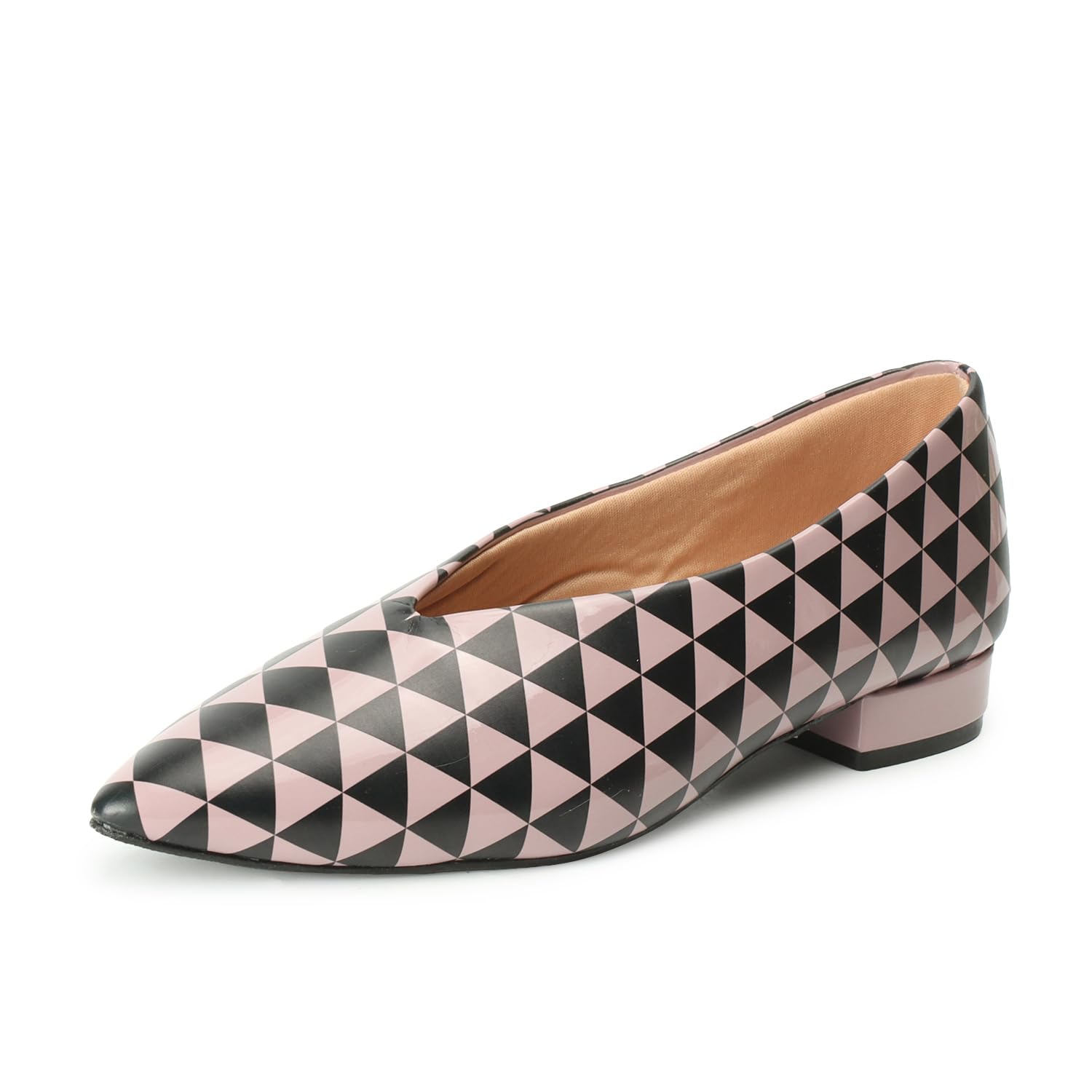Women Multi Color Checkered Design Flat Pointed Bellies Sandals-image-47
