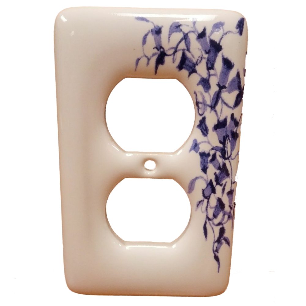 Cubierta de enchufe de porcelana Leviton azul para sustituir tapas viejas