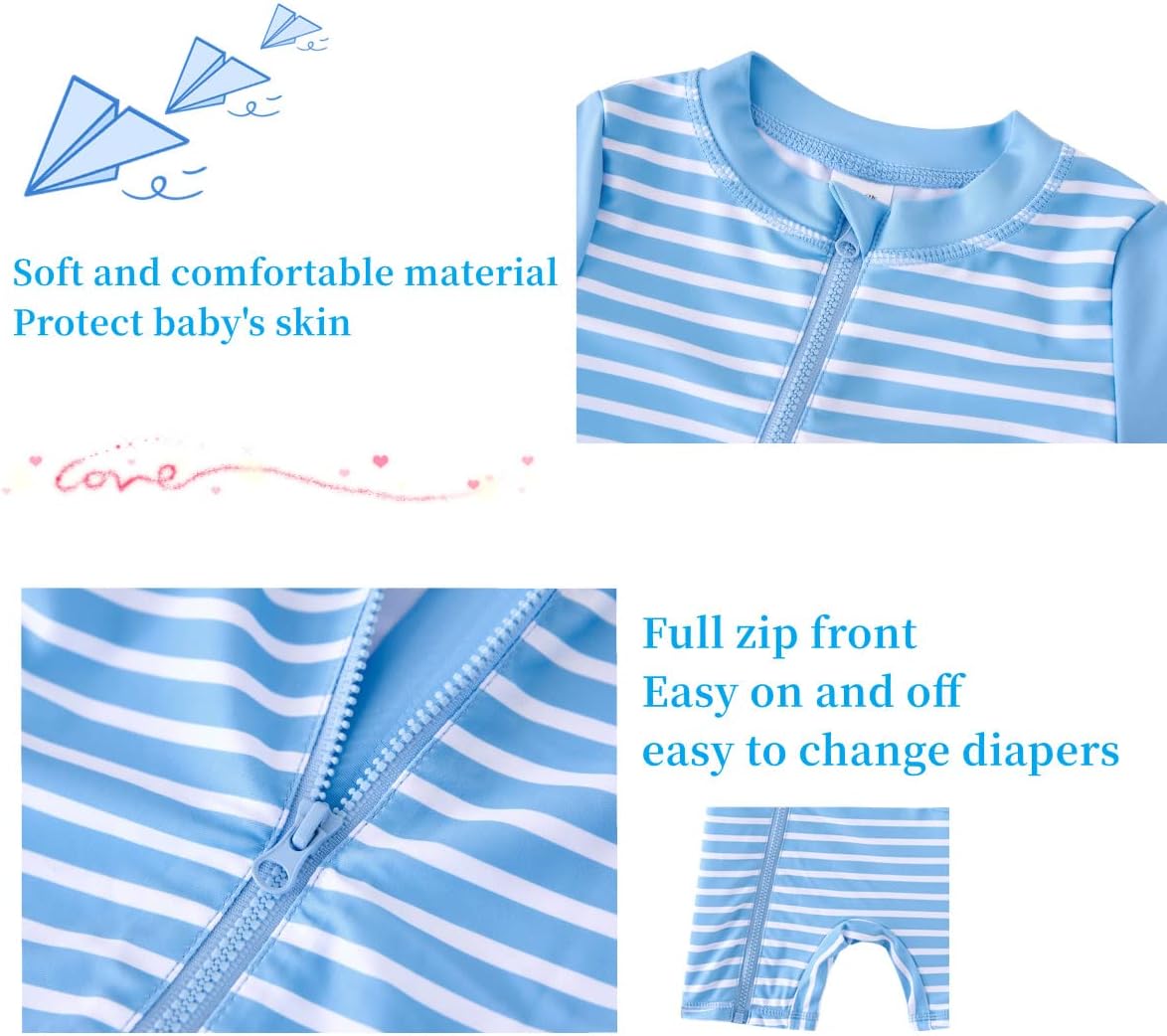 UMELOK Baby Boys' Swimsuit Full Zip UPF 50+ Sun Protection Swimwear - Image 6