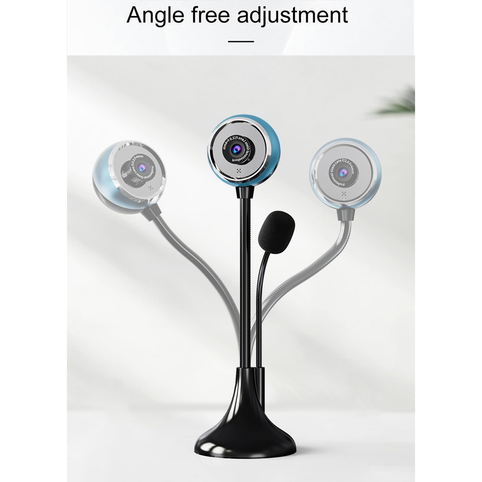 Cámara de sobremesa USB, 1080P (2K) 30Hz HD Streaming Webcam con micrófono, cámara portátil de rotación de 360° con lente gran angular adecuada para conferencias/llamadas/clase web/transmisión
