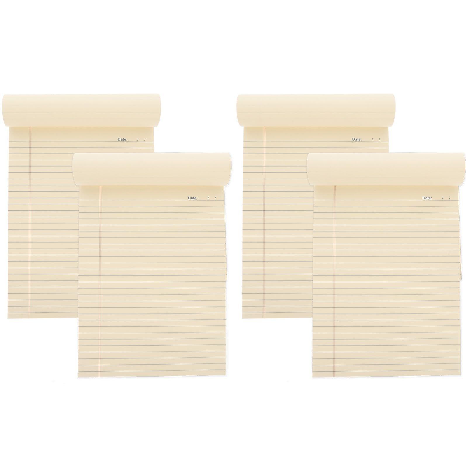 WOONEKY Blocco Note A4 a Righe Larghe 4 Pezzi, Blocchi Note Per Appunti Carta Spessa Staccabile, Quaderno Portatile Per Ufficio e Scuola, Blocchi Legali Per Liste e Pianificazione