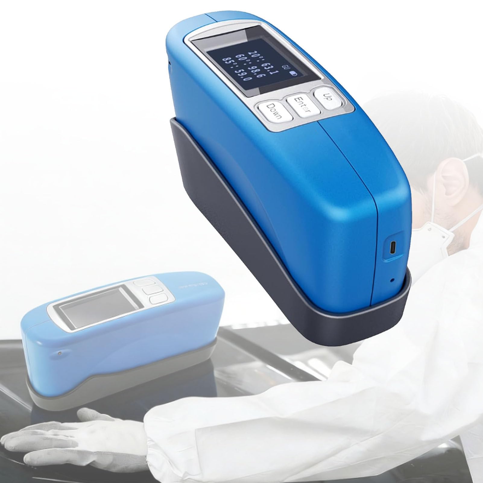 Oiyekntd Gloss Meter Angle Multi-Angle Degree Gloss Tester Surfaces Gloss Measurement for Paint, Digital Gloss Meter Plastic Building Materials Precise Glossmeter Measurement CS300