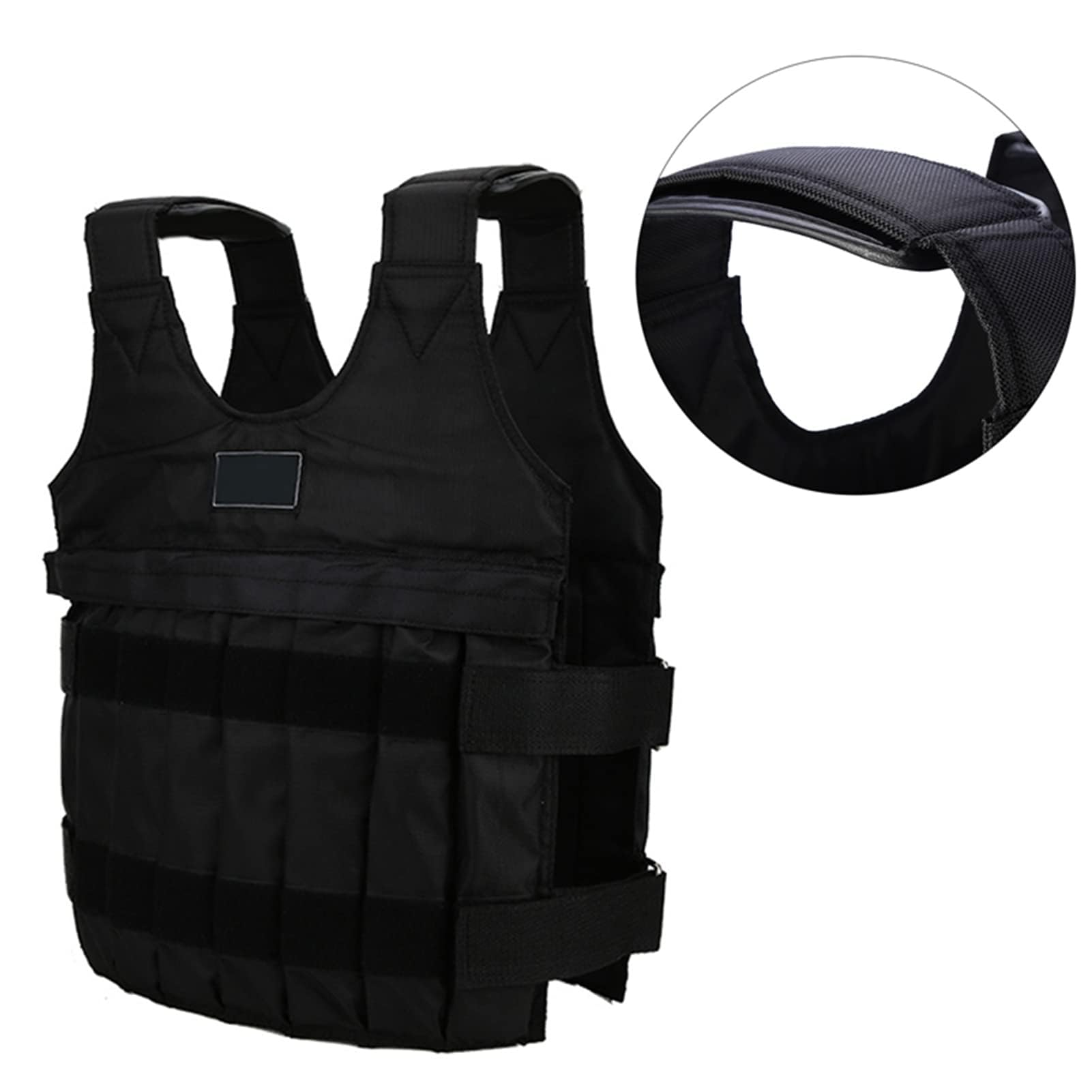 HERCHR Gilet Lesté Réglable Vide, Gilet de Musculation Charge Maximale 20 kg/44,09 LB Gilet Lesté Veste de Musculation d'exercice Gilet de Fitness Gilet D'entraînement Lesté pour Hommes Femmes