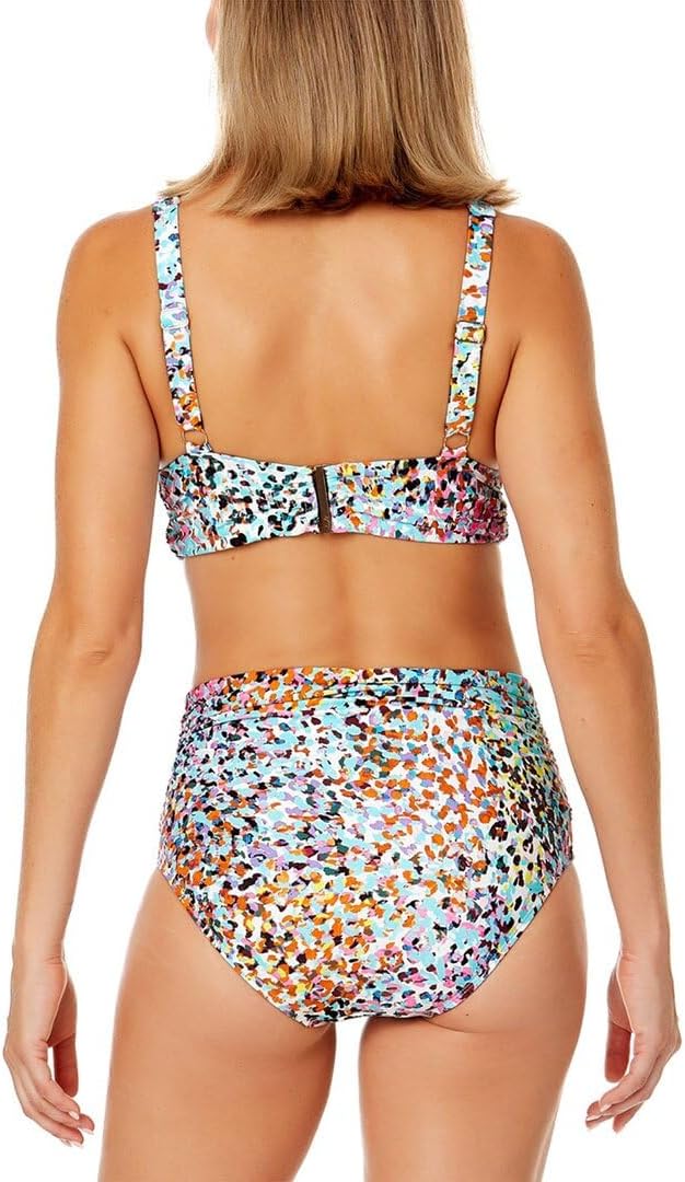 Women's Sunset Dot Soft Band Shirred Bralette Bikini Top - Image 2