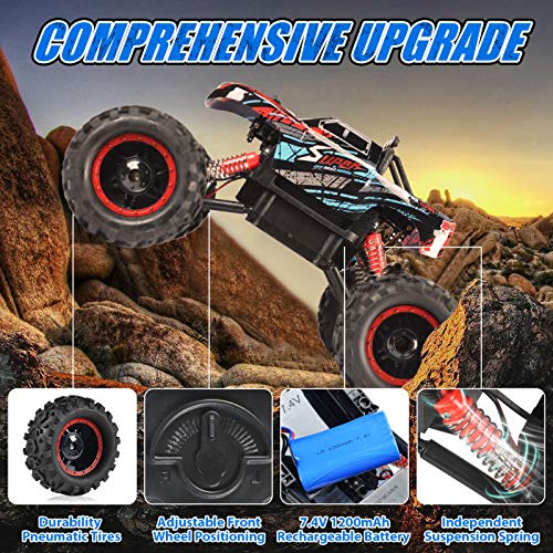 Remote Control Truck, RC Car 1: 12 Scale RC Truck 2.4Ghz Radio Remote Control Car RC Monster Vehicle Truck Crawler 4WD Off Road for Boys - Thumbnail 6