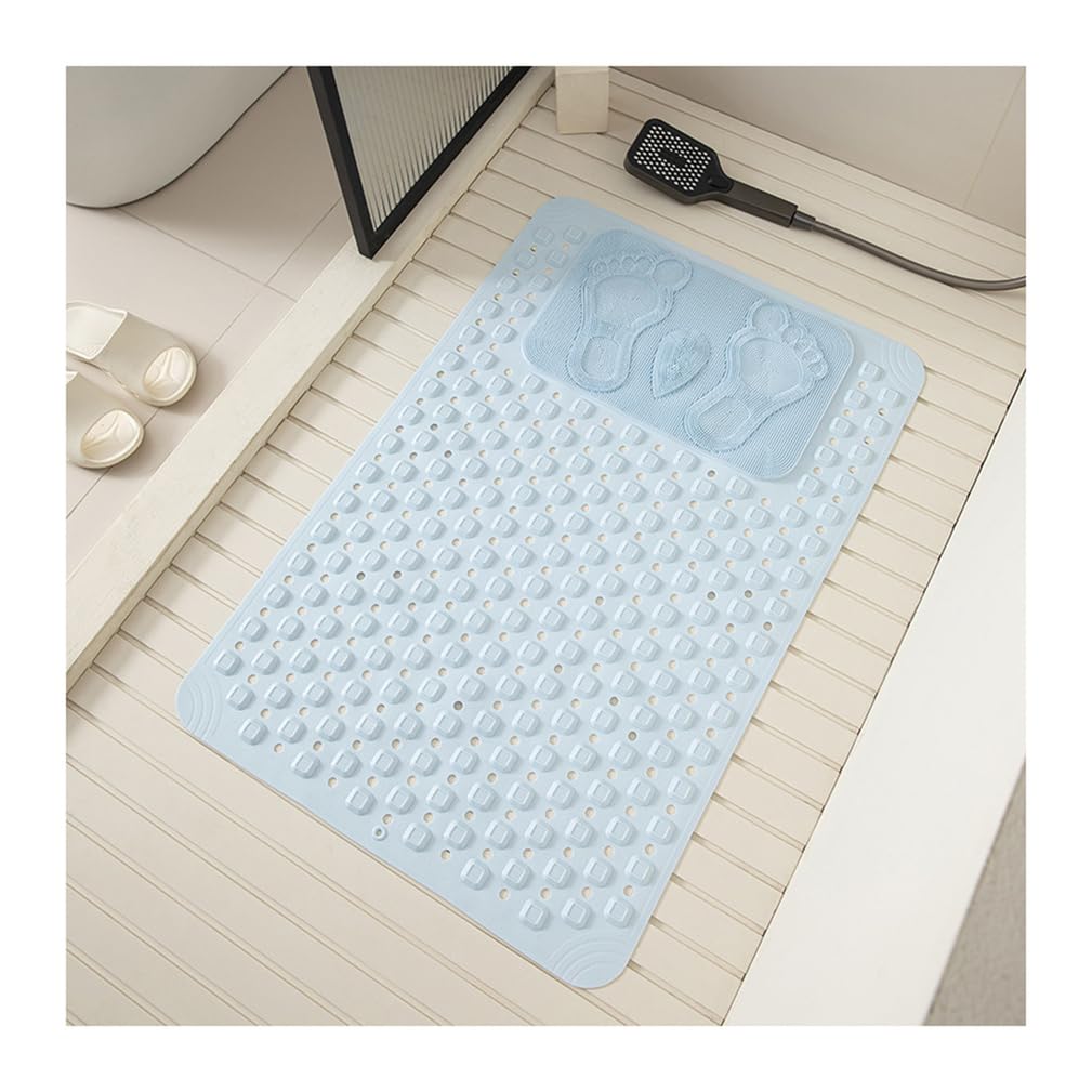 Sicherheit Antirutschmatte Für Dusche Mit Ablauflöchern, Weich-PVC Duschmatte rutschfest Mit Saugnäpfen, Robust Massage Badematte Für Nassbereiche -Schnell Trocknend,E,58x88cm/23x35in
