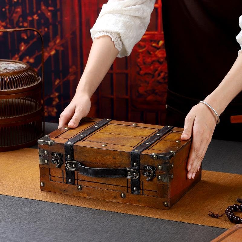 Maleta decorativa de madera para guardar joyas y eliminar el desorden 6