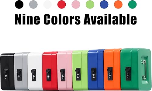 Miniatura 87 de KYODOLED - Caja de dinero grande con cerradura de combinación, caja de metal segura para dinero, caja de almacenamiento con bandeja de dinero, 9.84