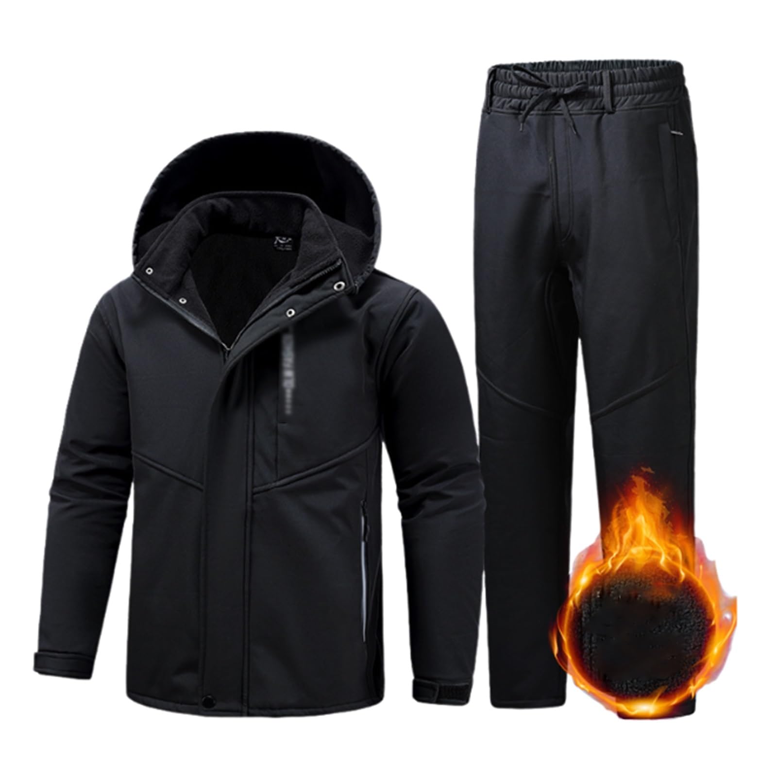 CLSQLXYJZC Set Di Tute Da Neve Da Uomo, Set Di Tute Da Sci Da Snowboard Per Esterno Con Cappuccio Caldo Riscaldato Invernale Per Uomo, Set Di Tute Da Sci 2 Pezzi Antivento Impermeabili