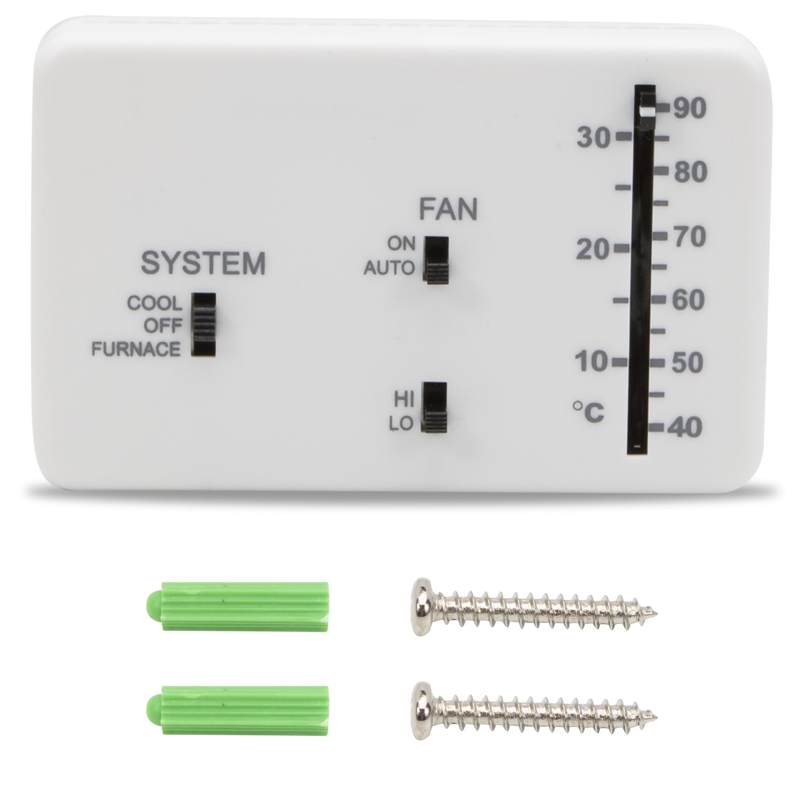 Photo 1 of RV Analog Thermostat 3106995.032 Replacement for Dometic (Cool Only/Furnace) Camper, 12 VDC, White