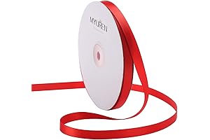 50 Yards Red Double Face Satin Ribbon for Hair Accessories