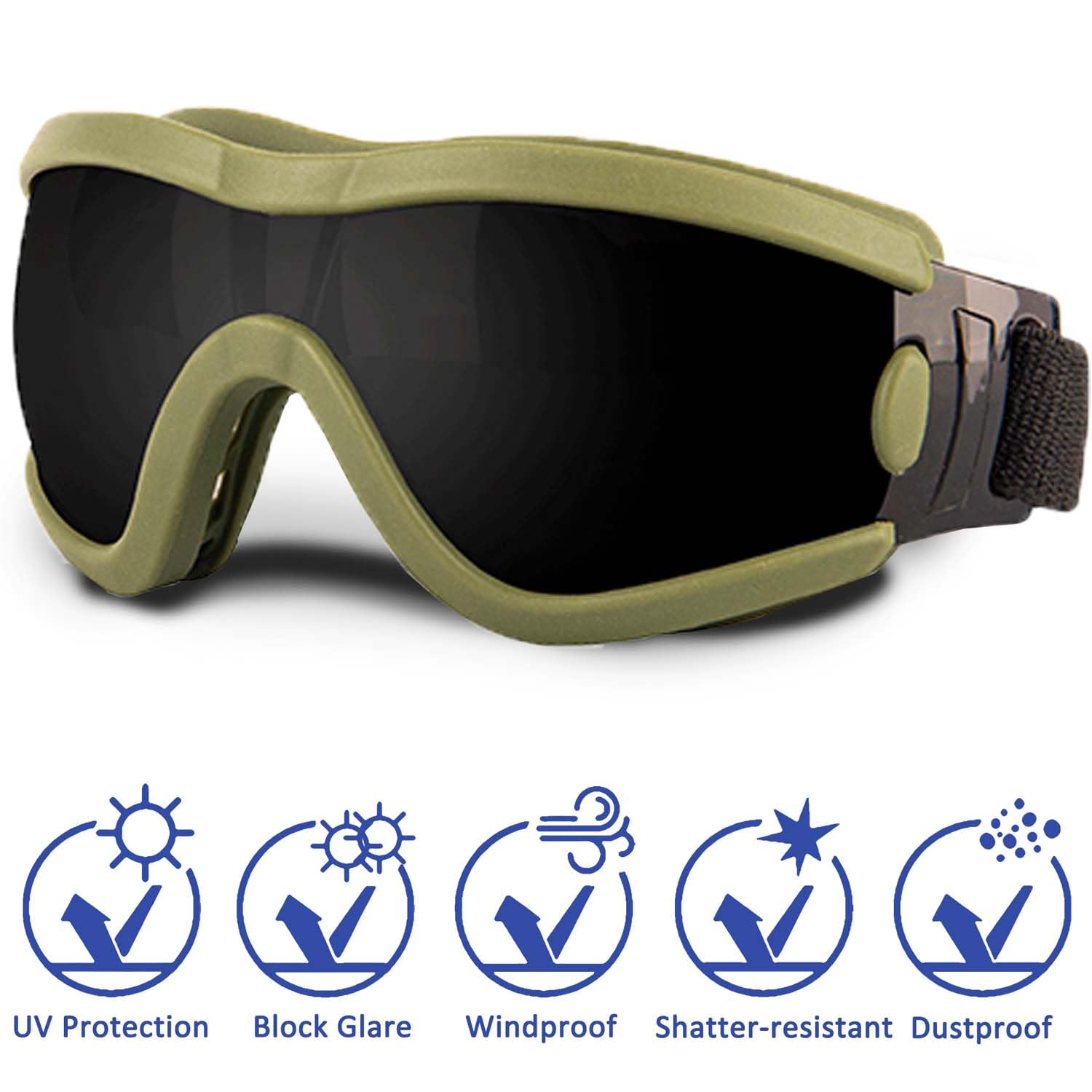 Medium Dog Sunglasses with Adjustable Strap UV Protection, Winproof Puppy Sunglasses - Image 2