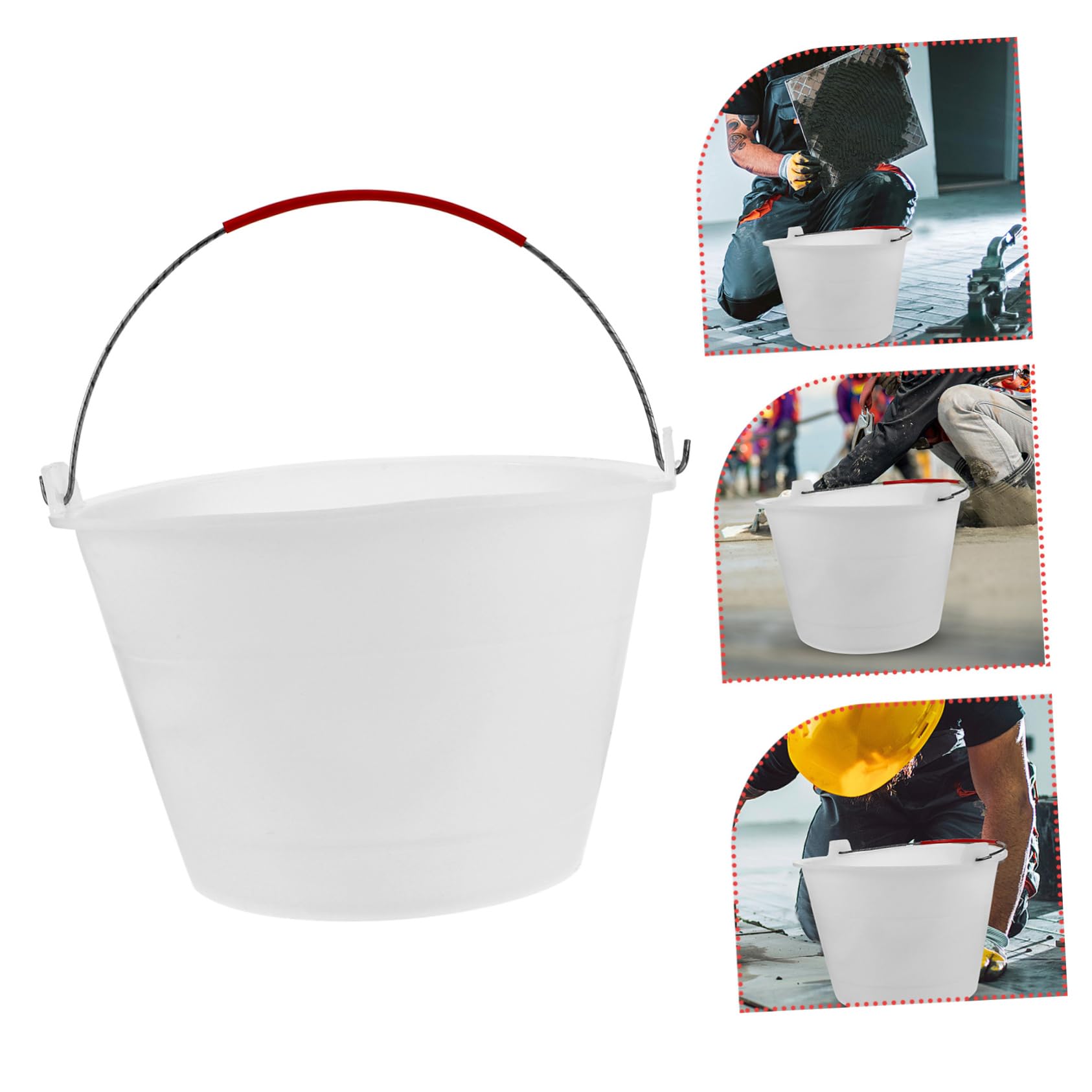 BESTonZON Benna Portatile Per Calcestruzzo Secchio Per Cemento Per Di Manzo Barile Di Secchio Dacqua Per Dipingere Secchio Vuoto Portatile Vasca Di Secchio Per Addensare Muratore Pp Bianca