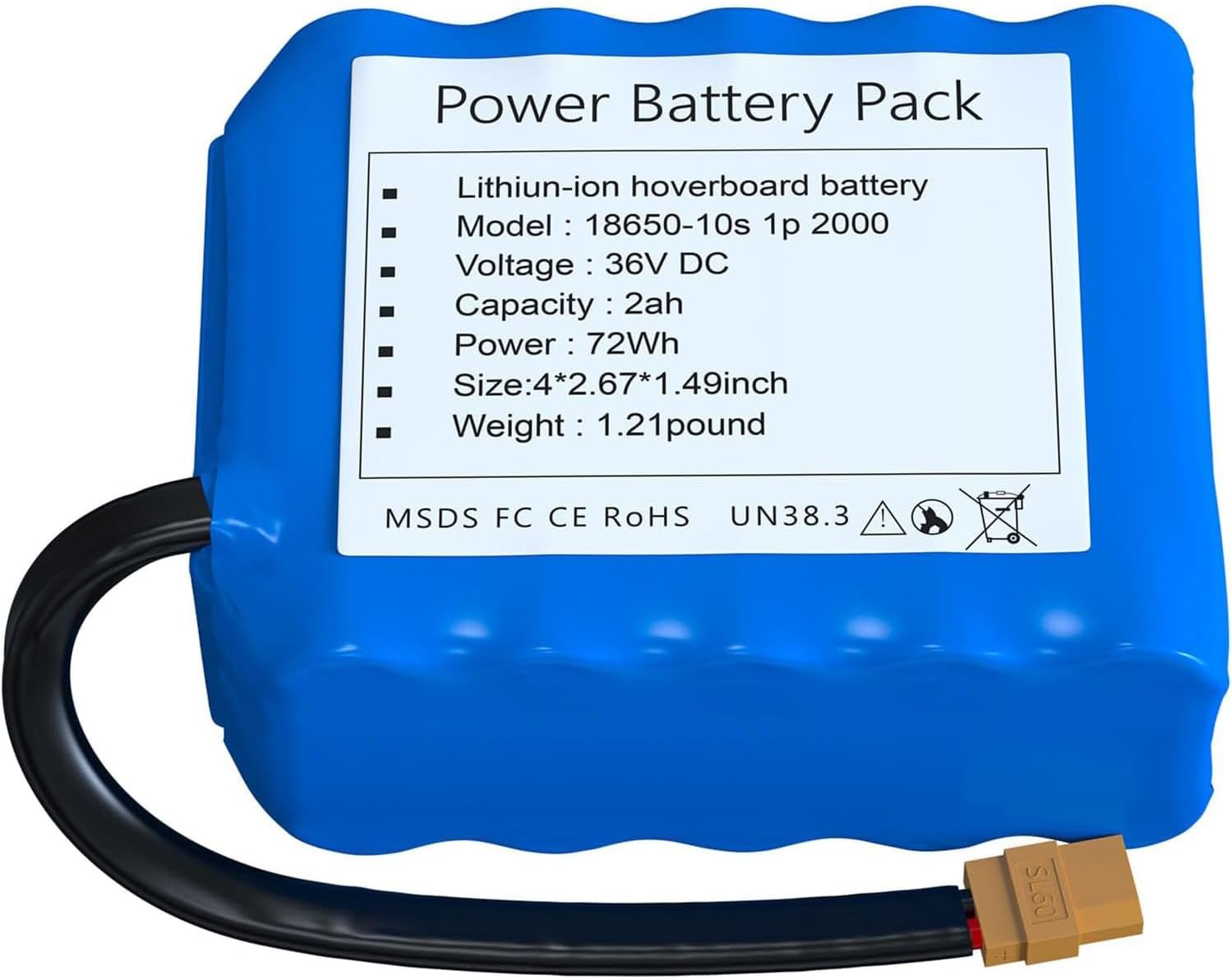 AOSHITU Lithiumion Battery Pack 36V 2AH Hoverboard Replacement Battery