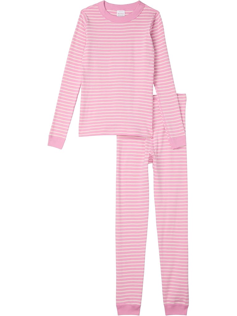 Pink Hanna Andersson Striped Long John Pajama Set (Infant/Toddler/Little Kid/Big Kid)