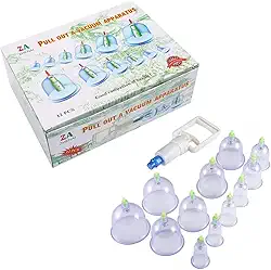 Kit 12 Ventosas Corporaais Terapeuticas Ventosaterapia Copos Massoterapia Acupuntura Sucção