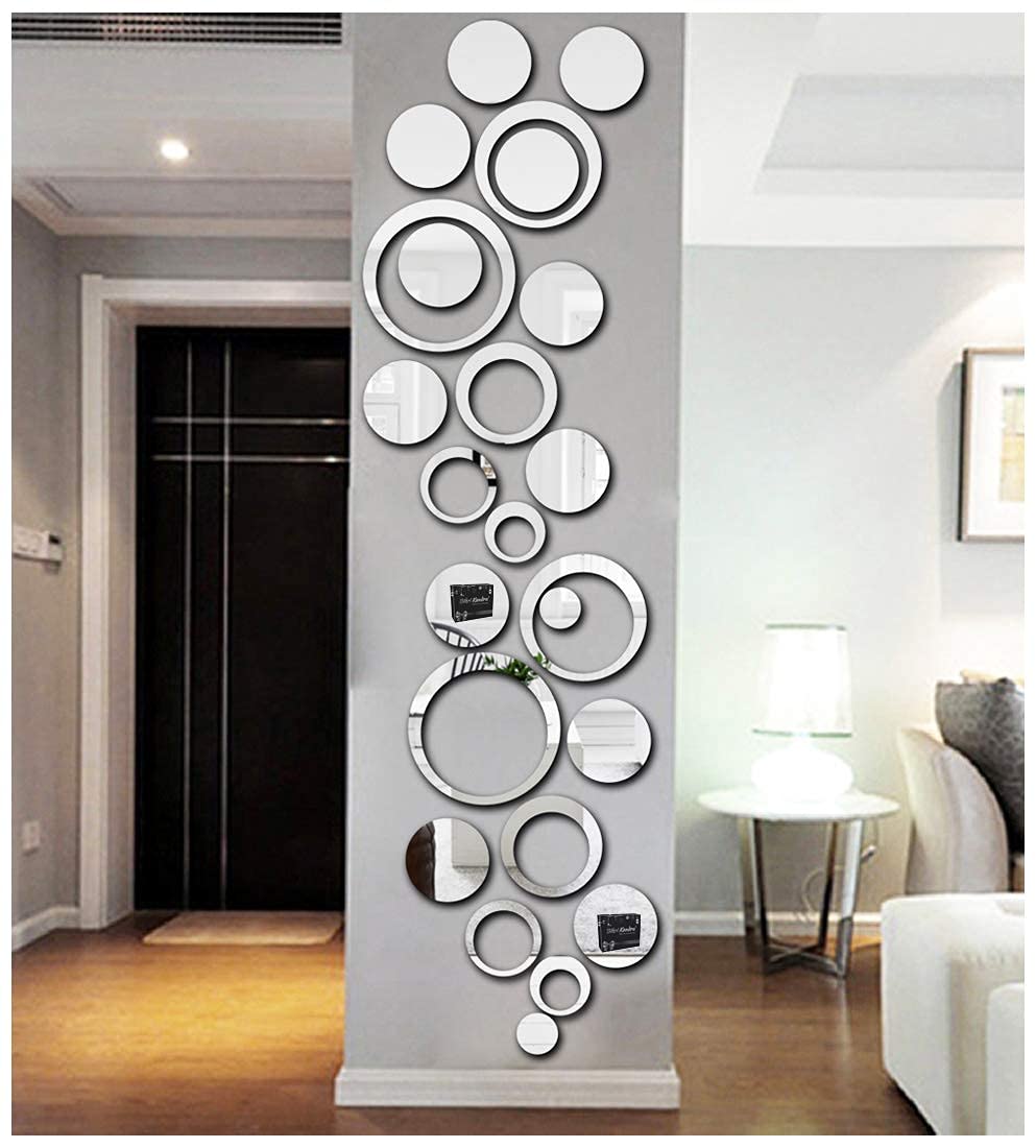 Chote Mote Seller - Big Ring 36 with 36 Circle Decorative Mirror Stickers for Wall, Wall Mirror Stickers, 3D Acrylic Stickers Wall Stickers for Hall Room, Bed Room,... Silver (B0D76DVLW3) Amazon Price History, Amazon Price Tracker