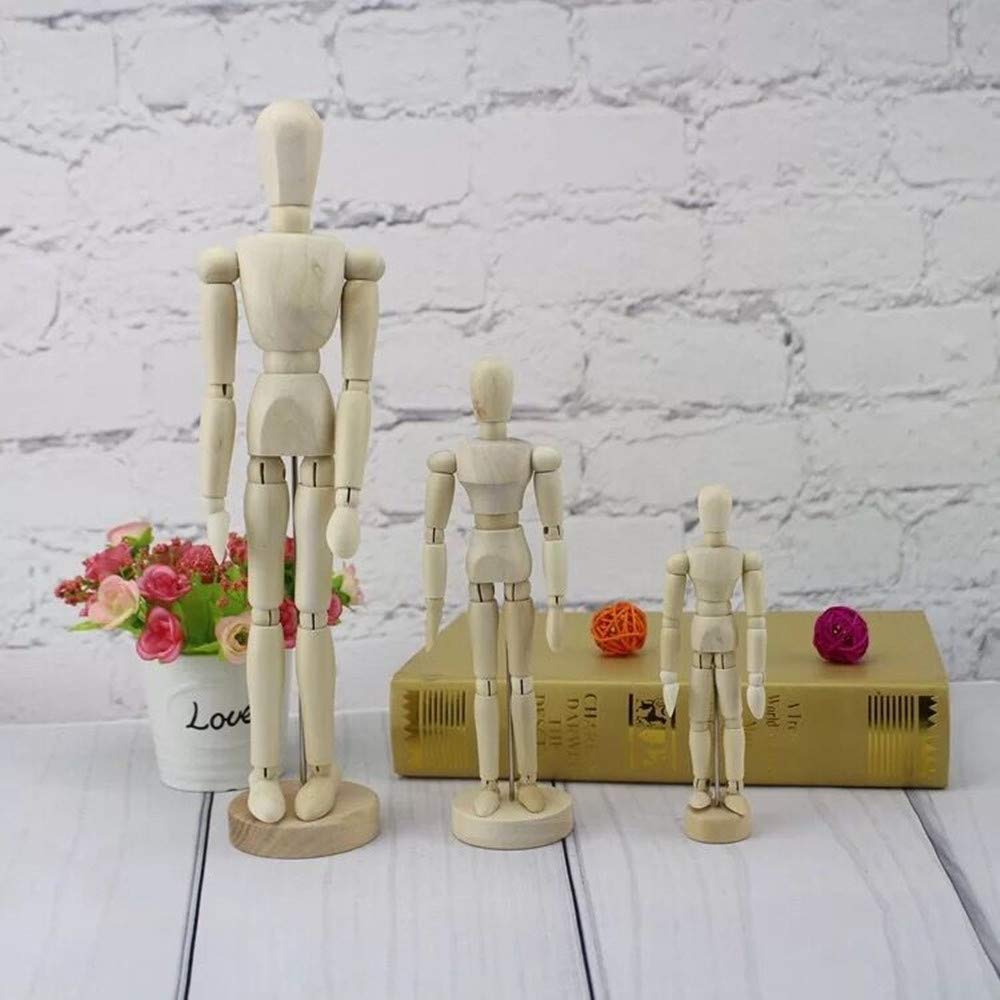 Mannequin Homme,12 Pouces Modèle de Dessin en Bois Articulations Humaines Mannequins Artiste Marionnette pour Décoration Bureau Oeuvre d'art Sketch Peinture