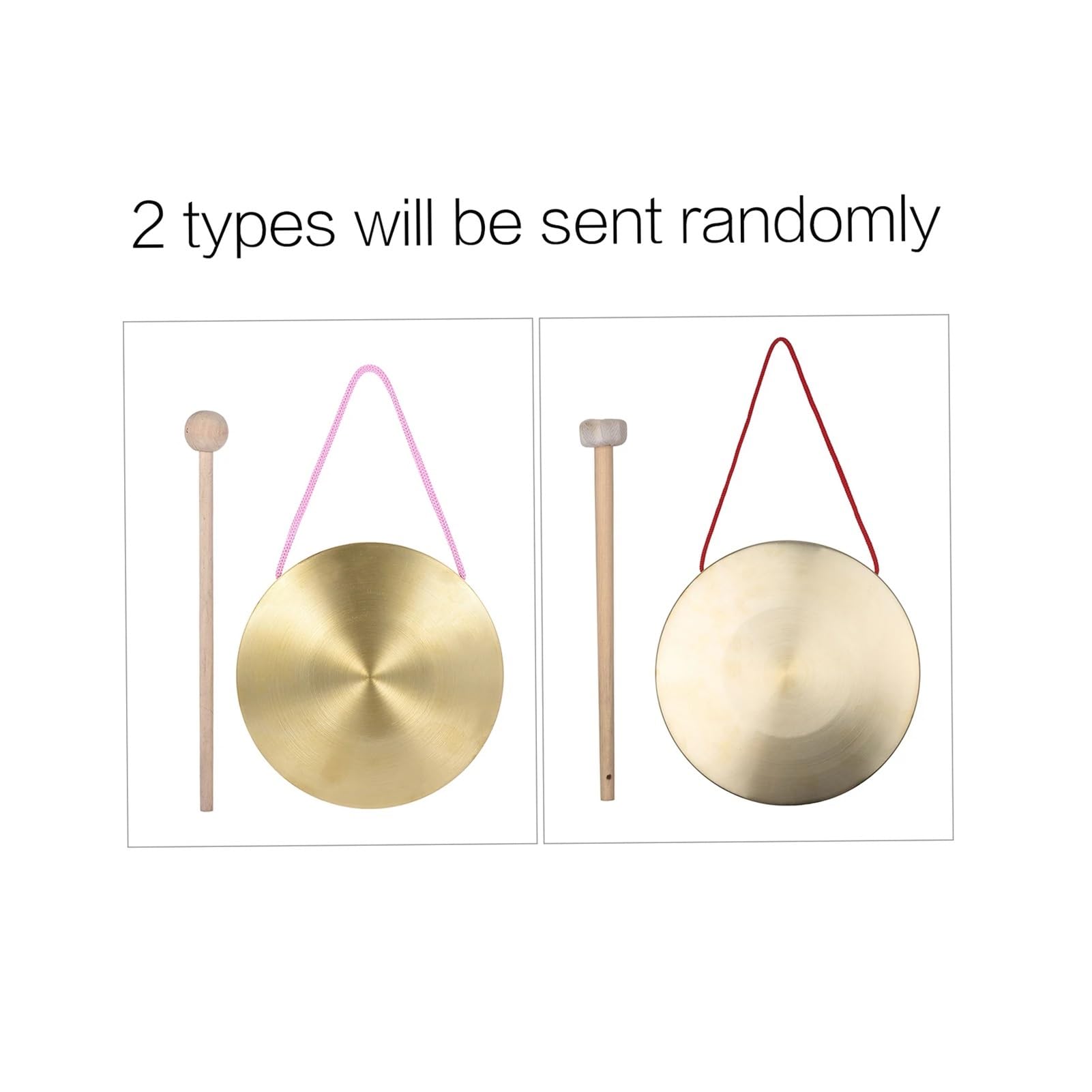 Platillos de Mano Platillos de Gong mano 15cm, instrumentos percusión cobre y latón con martillo juego redondo