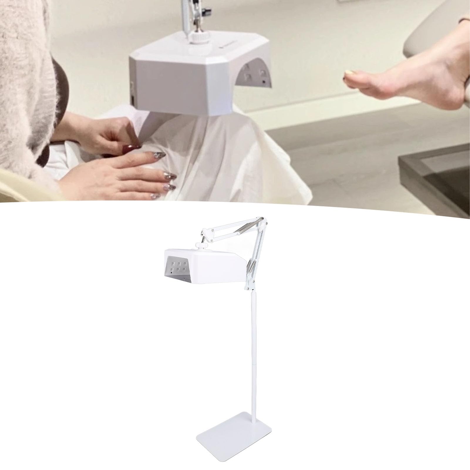 Lámpara de Uñas LED UV, Soporte Plegable, Giratorio 360°, 39 LED, Batería Recargable, Portátil para el Hogar y el Salón, para Mujeres, Temporizador, Batería de 6600 MAh (Enchufe