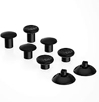Vista 6 de eXtremeRate Black ThumbsGear Interchangeable Ergonomic Thumbsticks for Nintendo Switch Pro Controller - 3 Height Domed and Concave Grips Adjustable