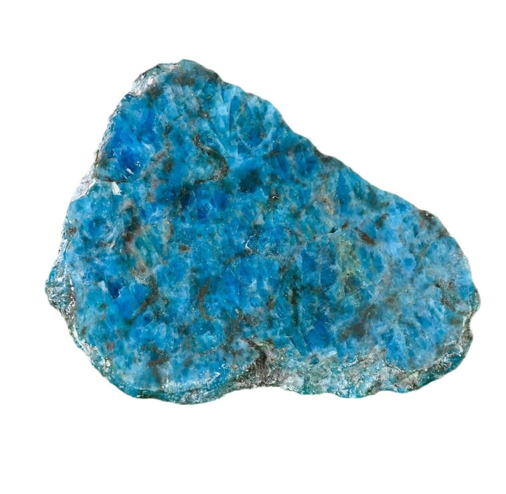 HUJWLBWF Rough Gemstone,Blue Apatite Crystal Slice,Raw Crystal Display for Home & Office, Stone Collection,250~300g