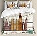 Ambesonne London Duvet Cover Set, Travel Scenery Famous City England Big Ben Telephone Booth Westminster, Decorative 3 Piece Bedding Set with 2 Pillow Shams, Queen Size, Cream
