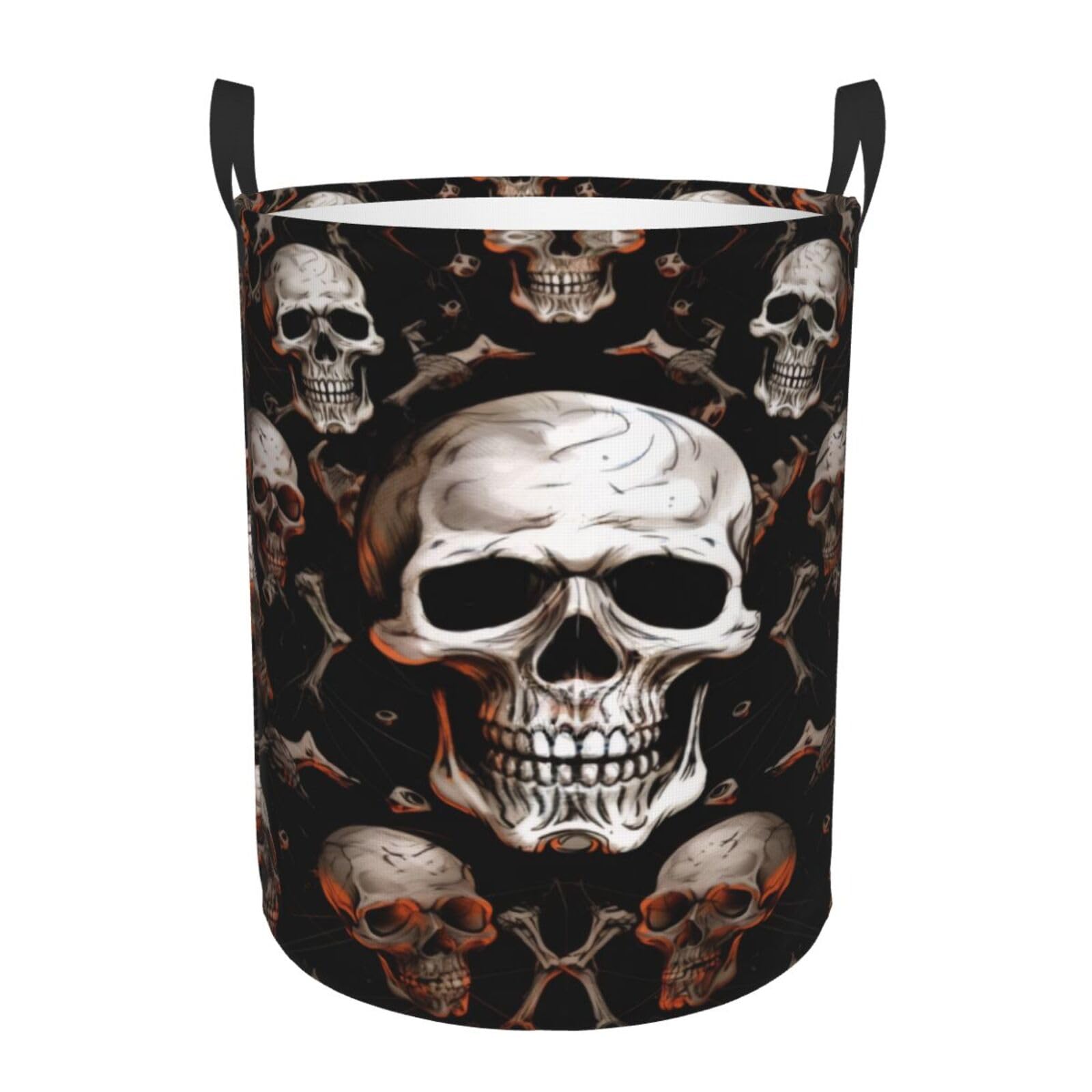 Laundry Baskets, Waterproof Oxford Fabric Laundry Hamper - Skull Background - Toys Storage Baskets Bin, Dirty Clothes Storage Hampers With Handle, Organizer Basket, Nursery Hamper, Home Decor