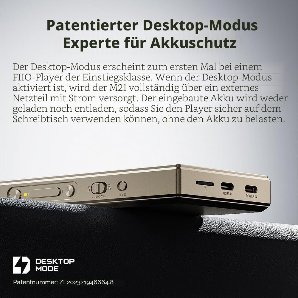 FiiO M21 Android 13 tragbarer Musik-Player, MP3, Snapdragon 680, 4 x CS43198 DAC-Chips, Hi-Res-Audio, DSD-Bluetooth-LDAC, Schwarz