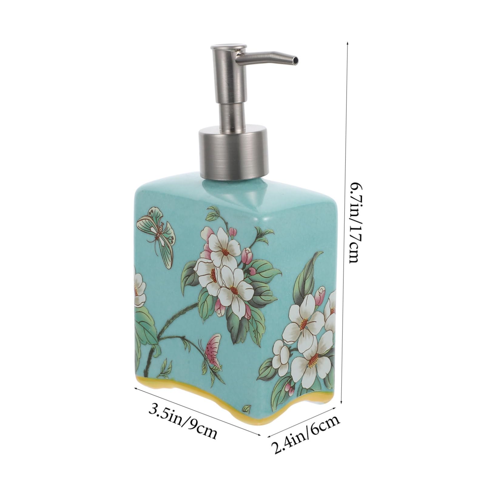 Dispensador de Jabón con Bomba 410ml Cerámica Estampada