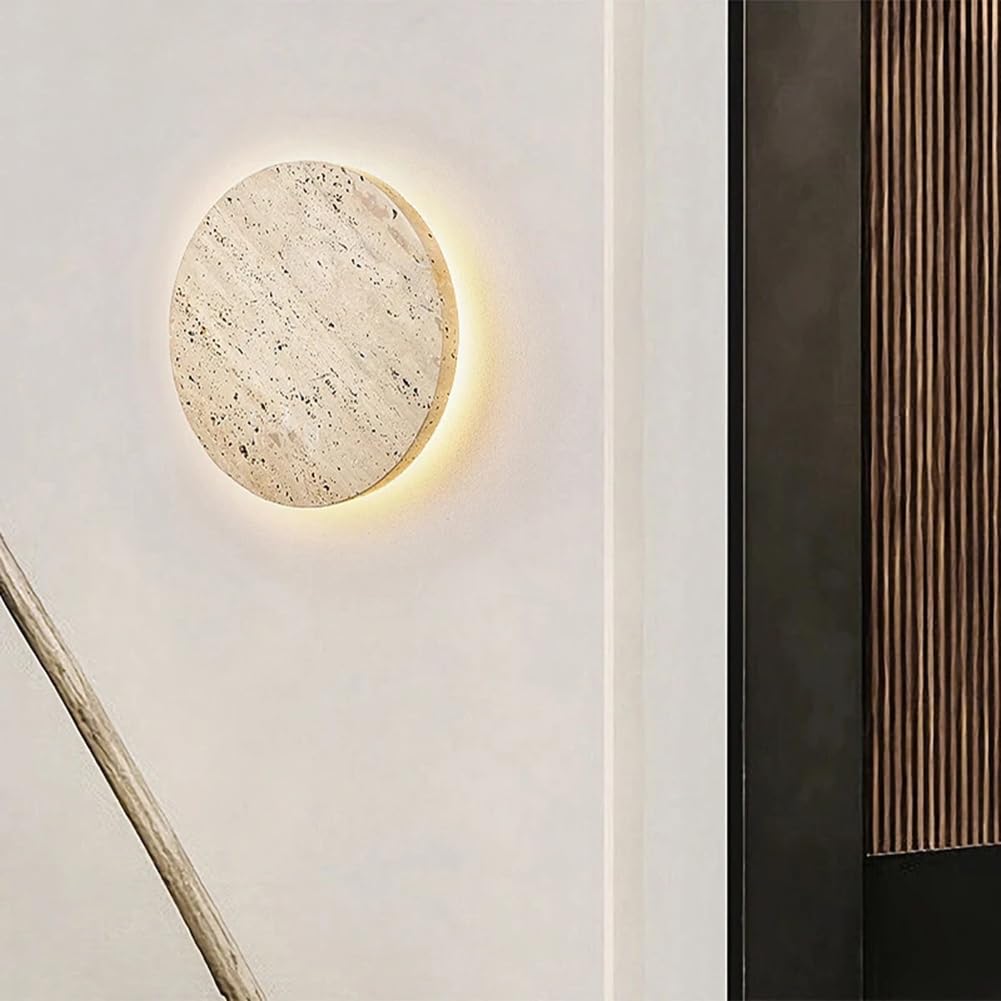 Lampada da Parete LED Travertino Giallo 30 cm Per Giardino IP65