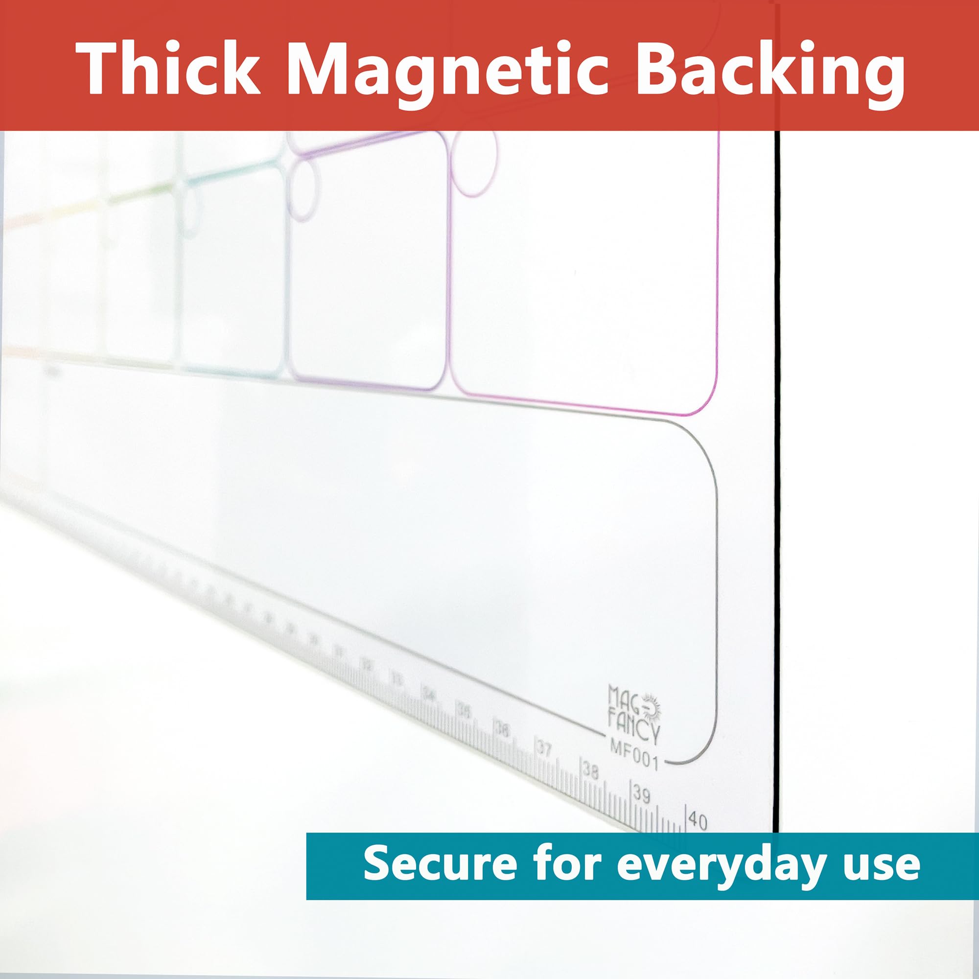 Mag-Fancy Dry Erase Calendar Kit- Magnetic Calendar for Refrigerator - Monthly Fridge Calendar Whiteboard with Extra-Thick Magnet Included 5 Marker & Eraser
