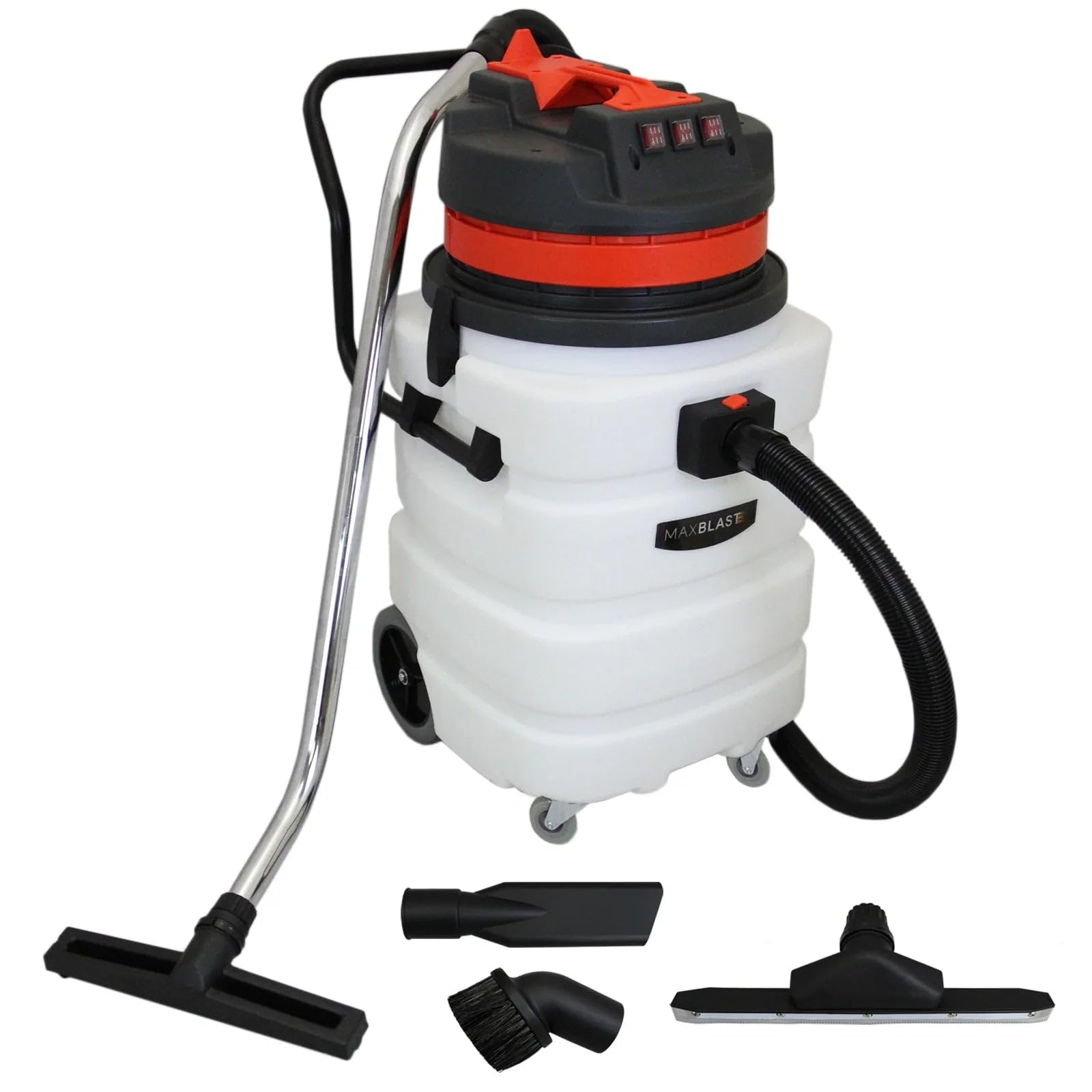 Sistema Pulizia Grondaie con Aspiratore Industriale 90L Solidi e Liquidi 3000W Triplo Motore Tubi Alluminio 1.2m–7.2m Ø51mm Ugelli Intercambiabili Cavo 6.5m Tubo 1.5m