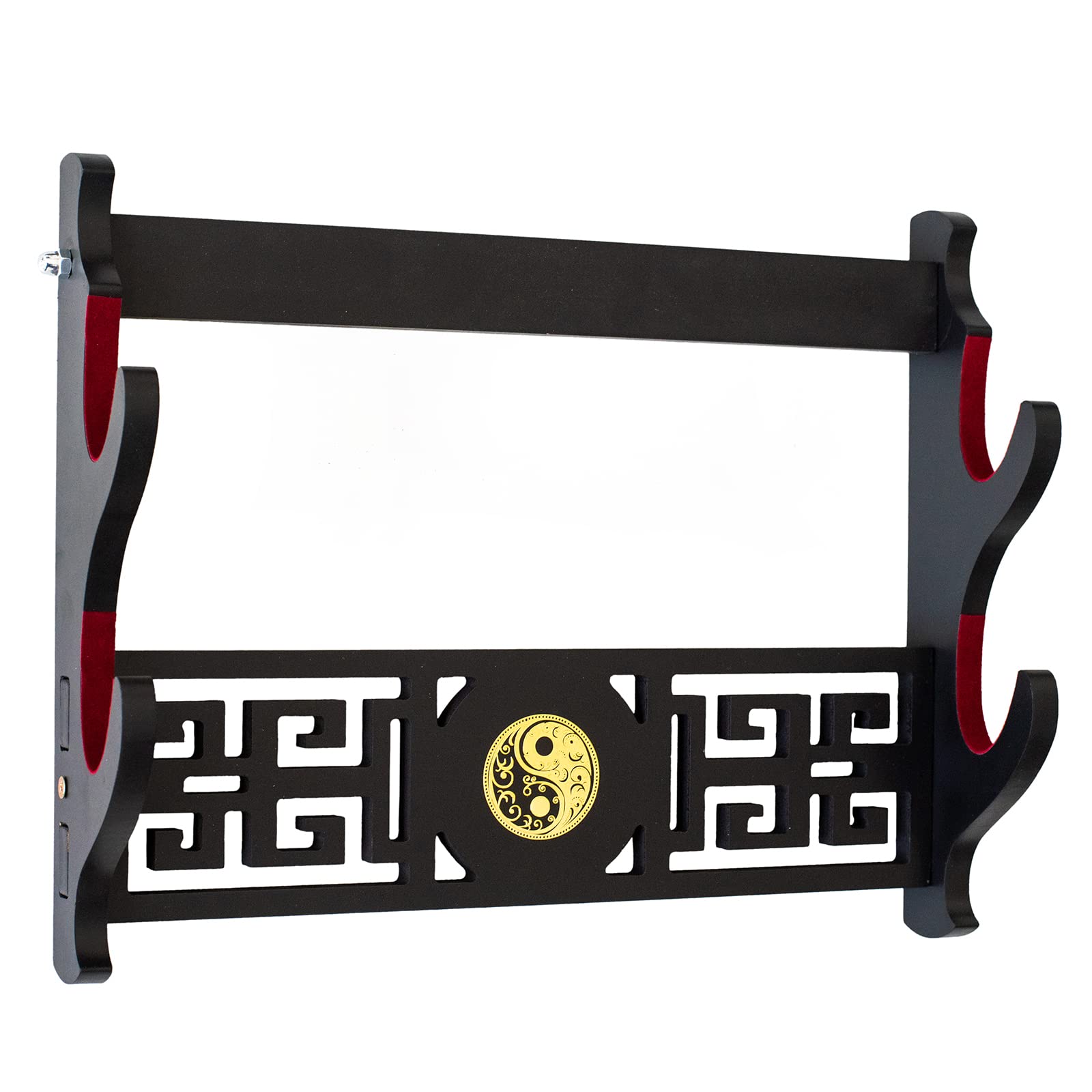 Schwerthalter Katana Wandhalterung Samurai Schwert Rahmen Display Frame Red Samt China Tai Chi Stil. (2-Schicht)